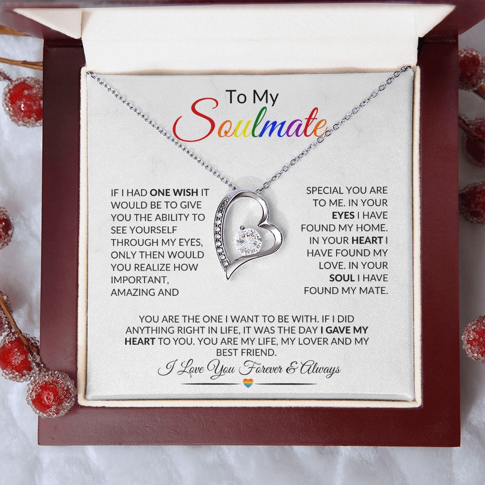 To My Soulmate Pride Necklace LGBTQ+