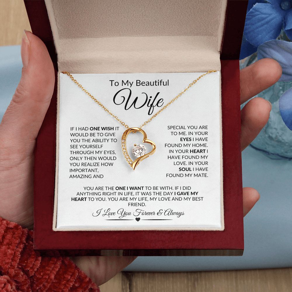 To My Beautiful Wife Forever Love Necklace