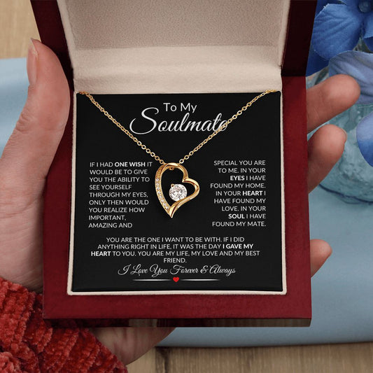 Soulmate Love Necklace Black Card