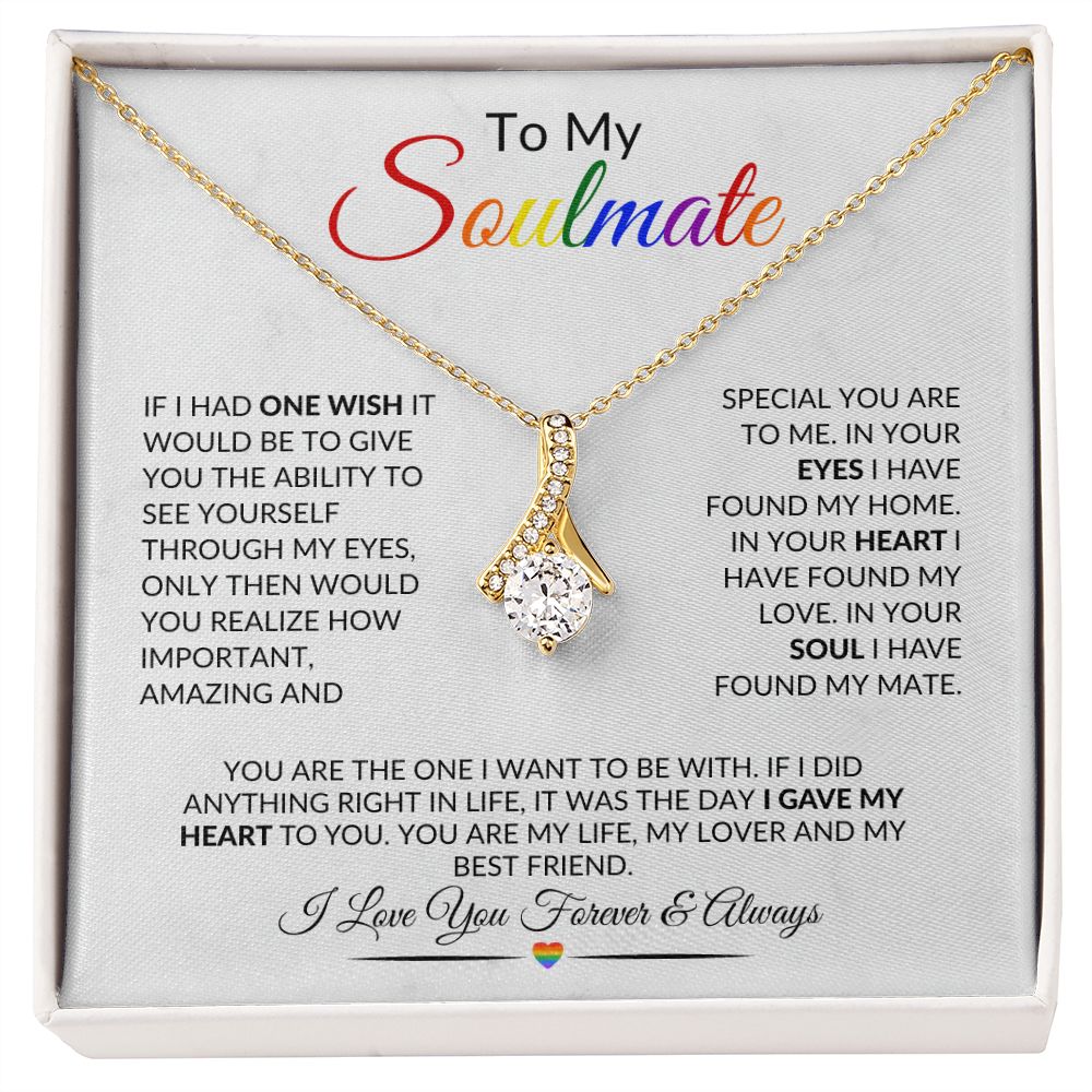 LGBTQ Soulmate Necklace 18K Gold | Pride Soulmate Necklace