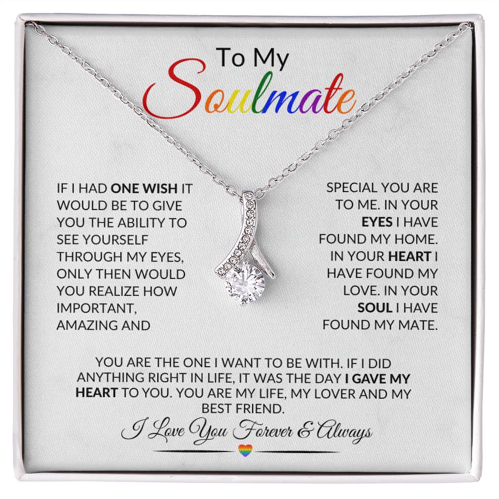 LGBTQ Soulmate Necklace 18K Gold | Pride Soulmate Necklace