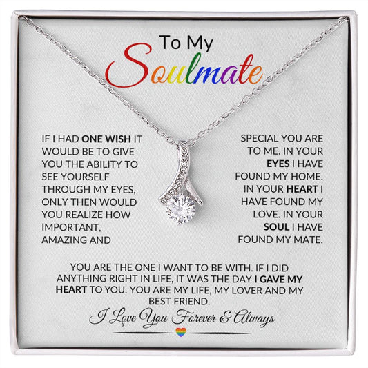 LGBTQ Soulmate Necklace 18K Gold | Pride Soulmate Necklace