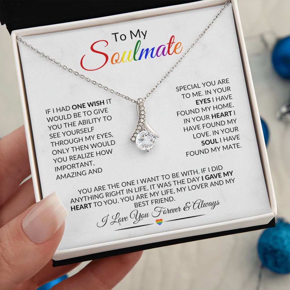 LGBTQ Soulmate Necklace 18K Gold | Pride Soulmate Necklace