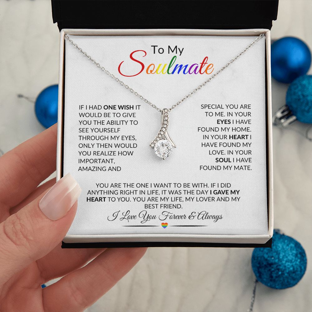 LGBTQ Soulmate Necklace 18K Gold | Pride Soulmate Necklace