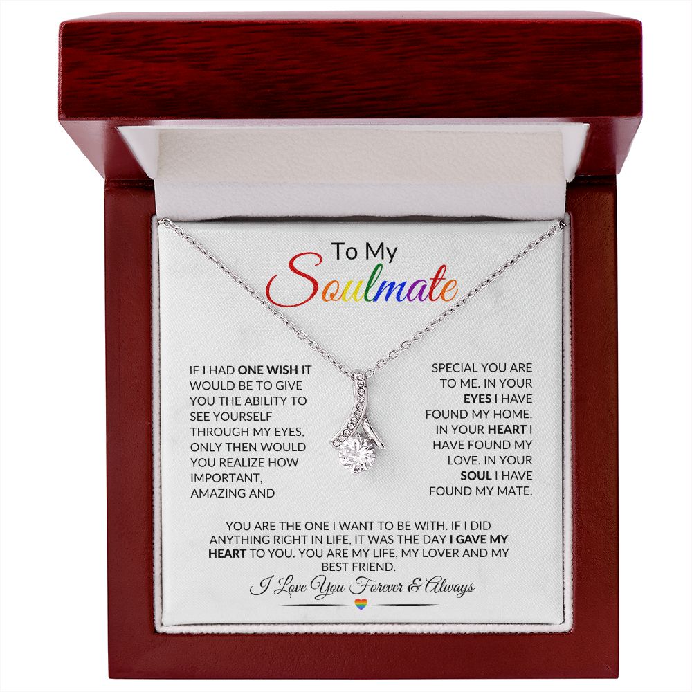 LGBTQ Soulmate Necklace 18K Gold | Pride Soulmate Necklace