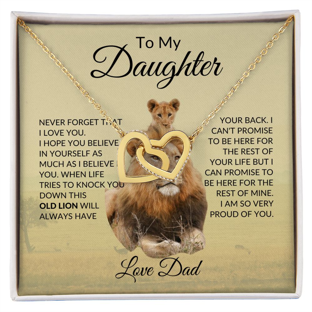 To My Daughter | Interlocking Hearts Necklace | Daddy Daughter Necklace