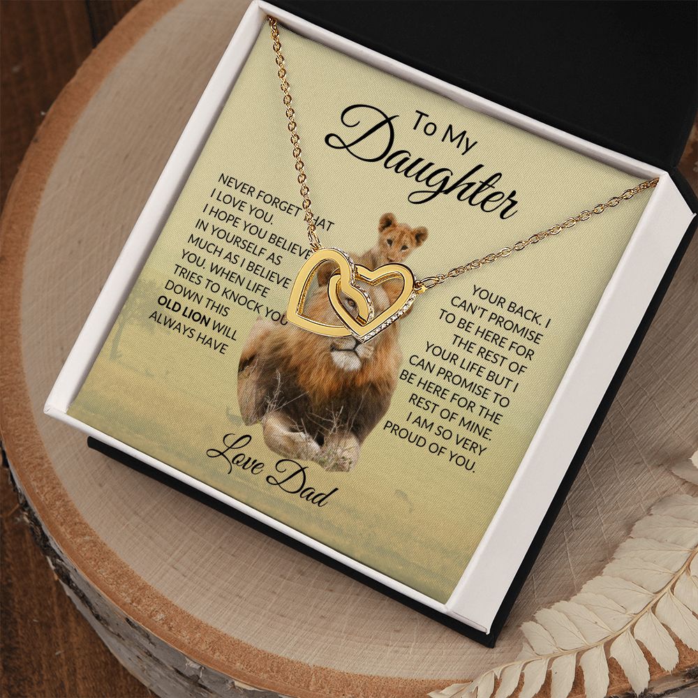 To My Daughter | Interlocking Hearts Necklace | Daddy Daughter Necklace