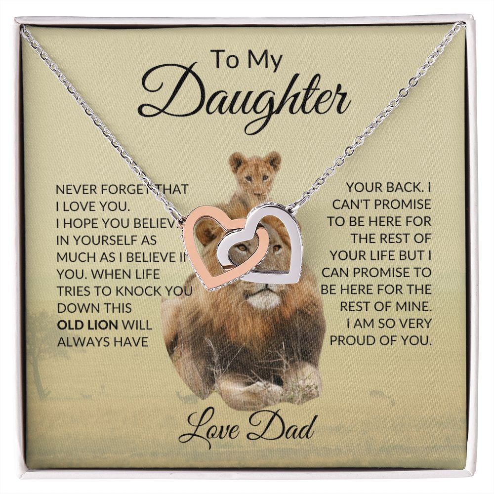 To My Daughter | Interlocking Hearts Necklace | Daddy Daughter Necklace