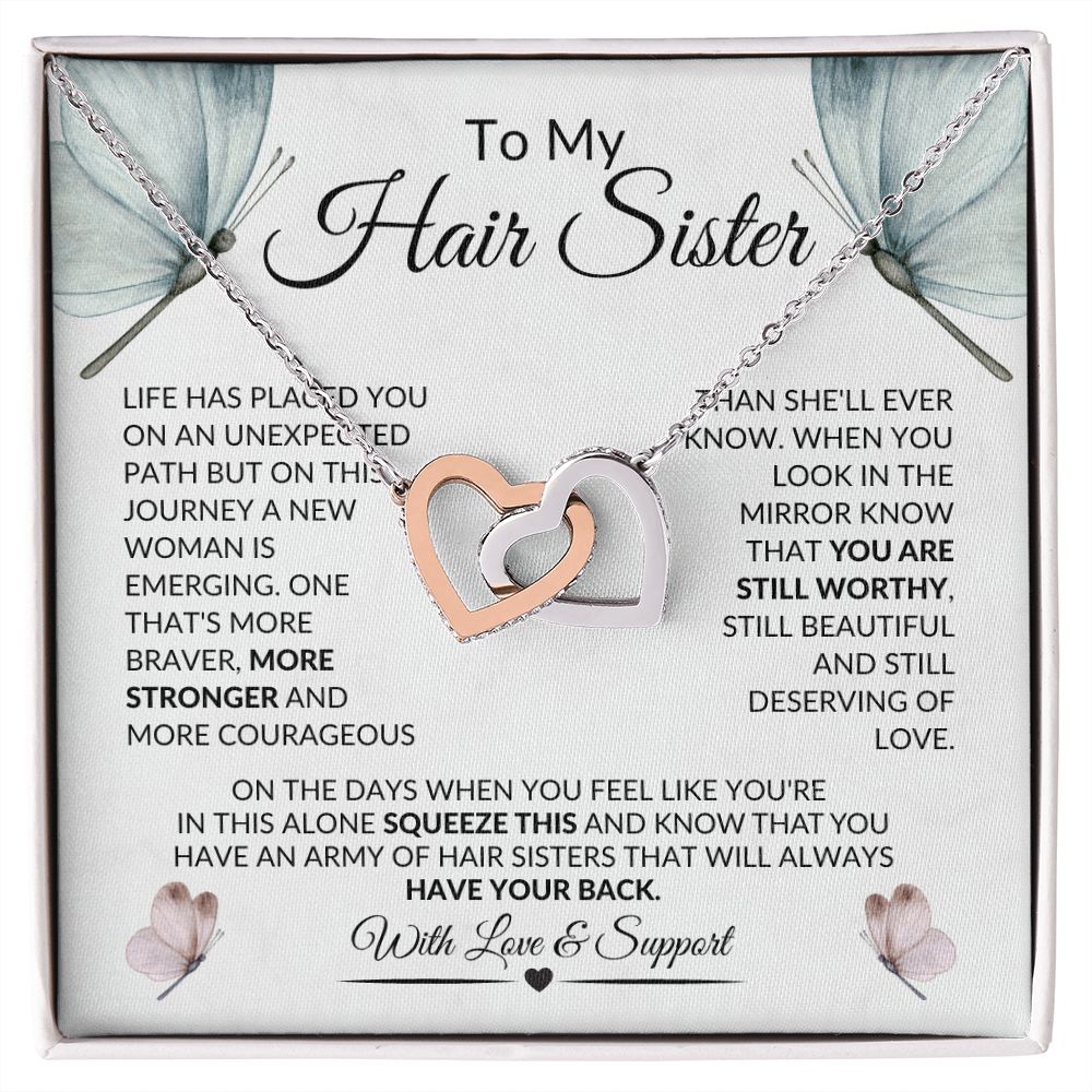 Hair Sisters Interlocking Heart Necklace
