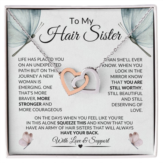 Hair Sisters Interlocking Heart Necklace