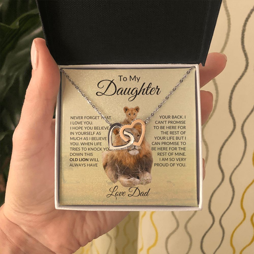 To My Daughter | Interlocking Hearts Necklace | Daddy Daughter Necklace