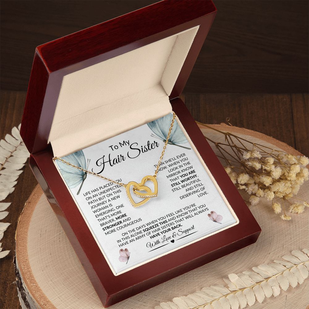 Hair Sisters Interlocking Heart Necklace