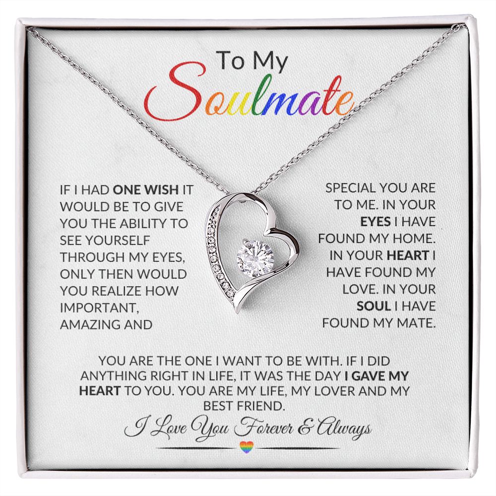 To My Soulmate Pride Necklace LGBTQ+