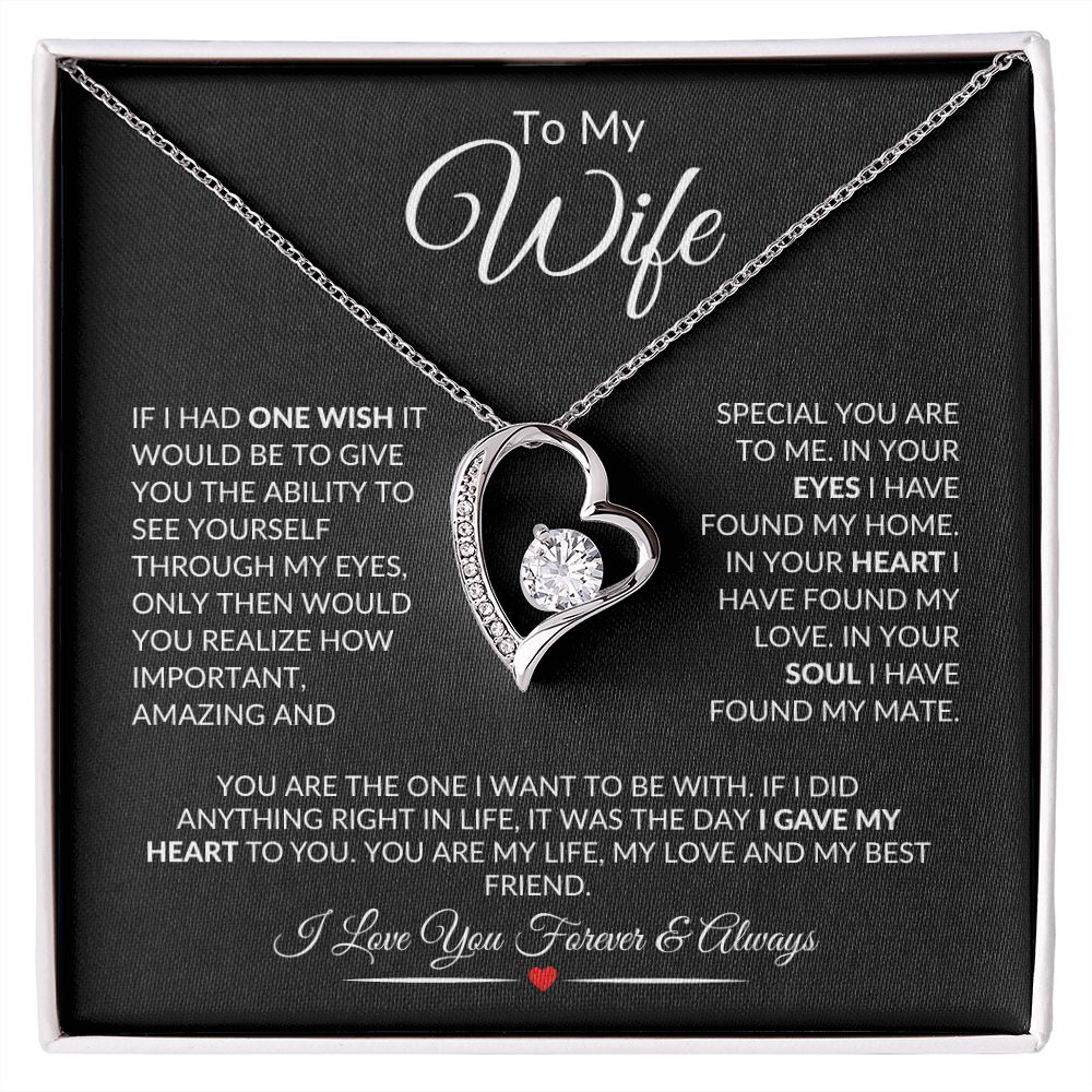To My Wife Love Necklace This Will Make Her Cry Black Card