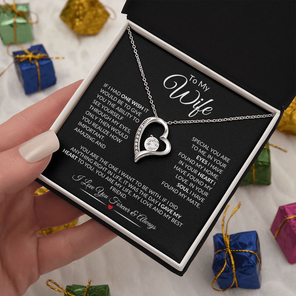 To My Wife Love Necklace This Will Make Her Cry Black Card