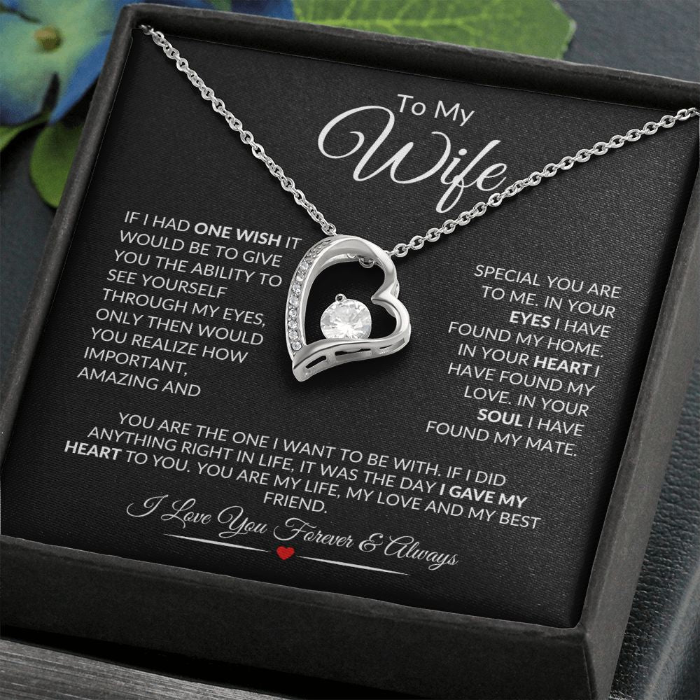 To My Wife Love Necklace This Will Make Her Cry Black Card