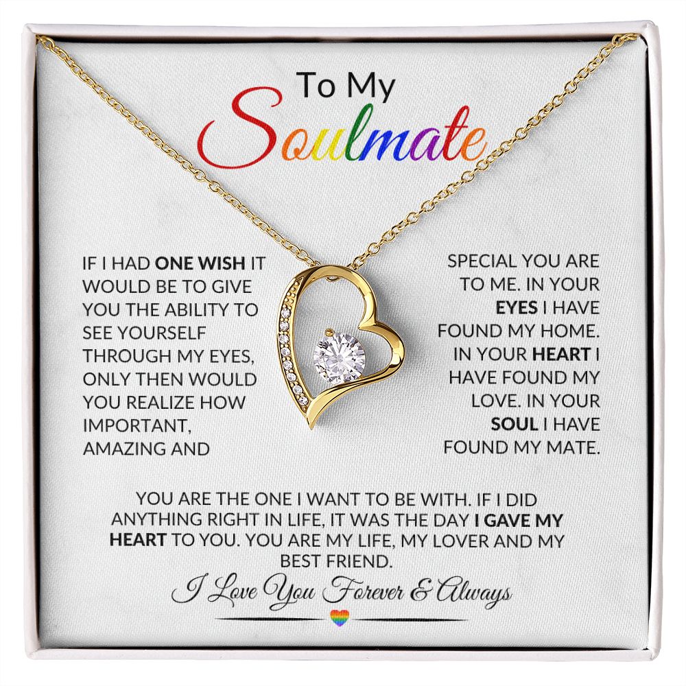 To My Soulmate Pride Necklace LGBTQ+