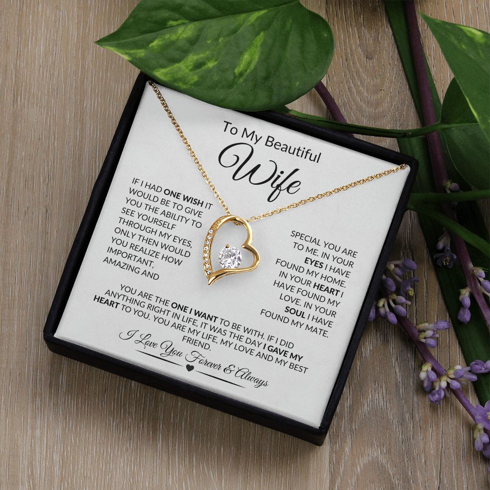 To My Beautiful Wife Forever Love Necklace