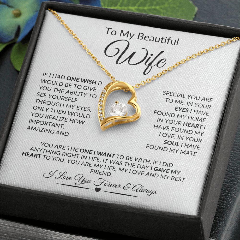 To My Beautiful Wife Forever Love Necklace